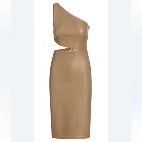 L'AGENCE Aliyah Faux Leather Midi Dress - Picture 3 of 9